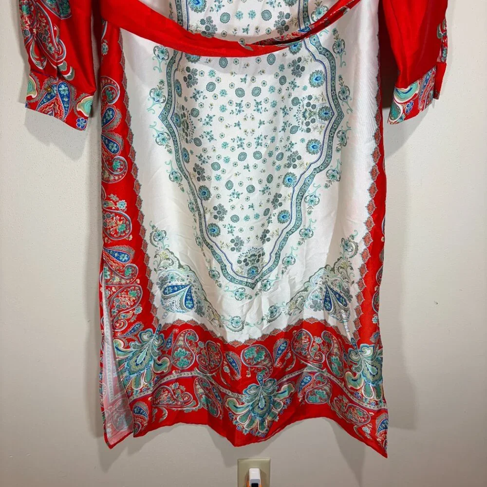 Zara Multicolor Printed Button Up Maxi Midi Shirt Dress - Picture 16 of 16